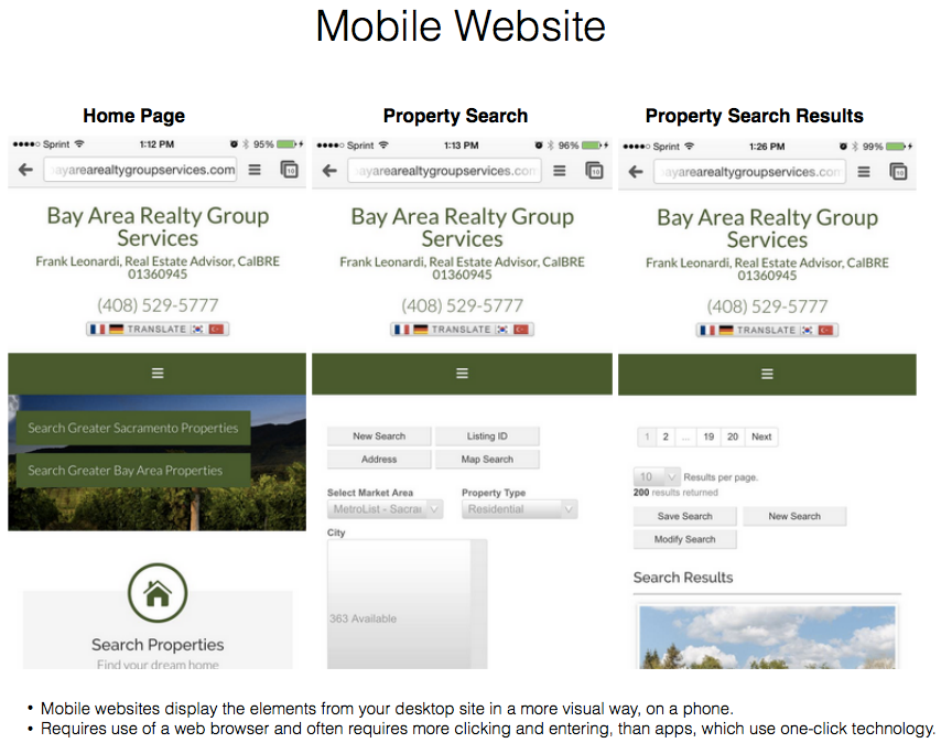 mobile web site